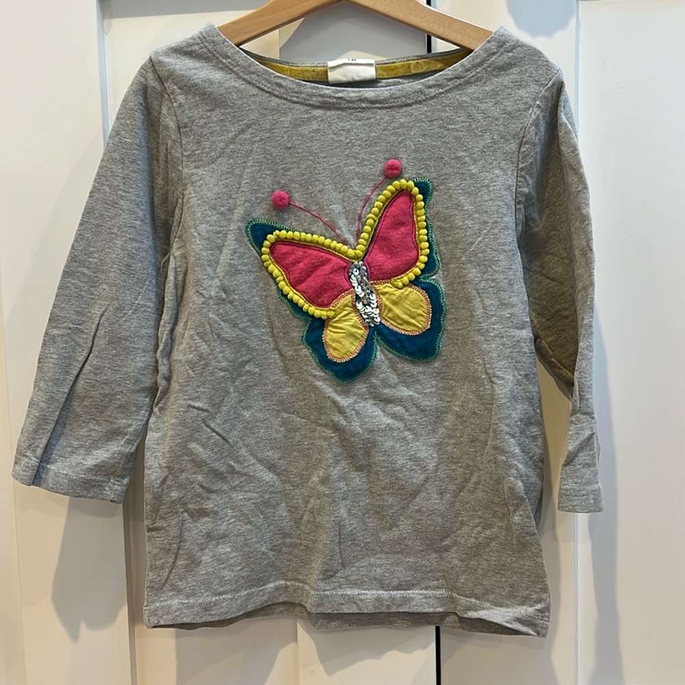 Mini Boden Butterfly Appliqué Tee - 7-8Y